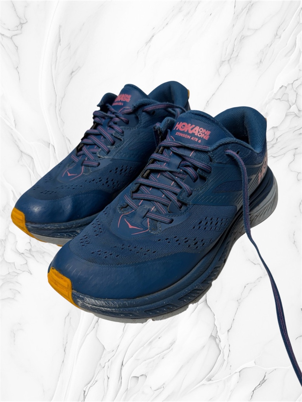 Hoka Stinson Atr 6 Navy Blue Running Shoes sneakers size 9